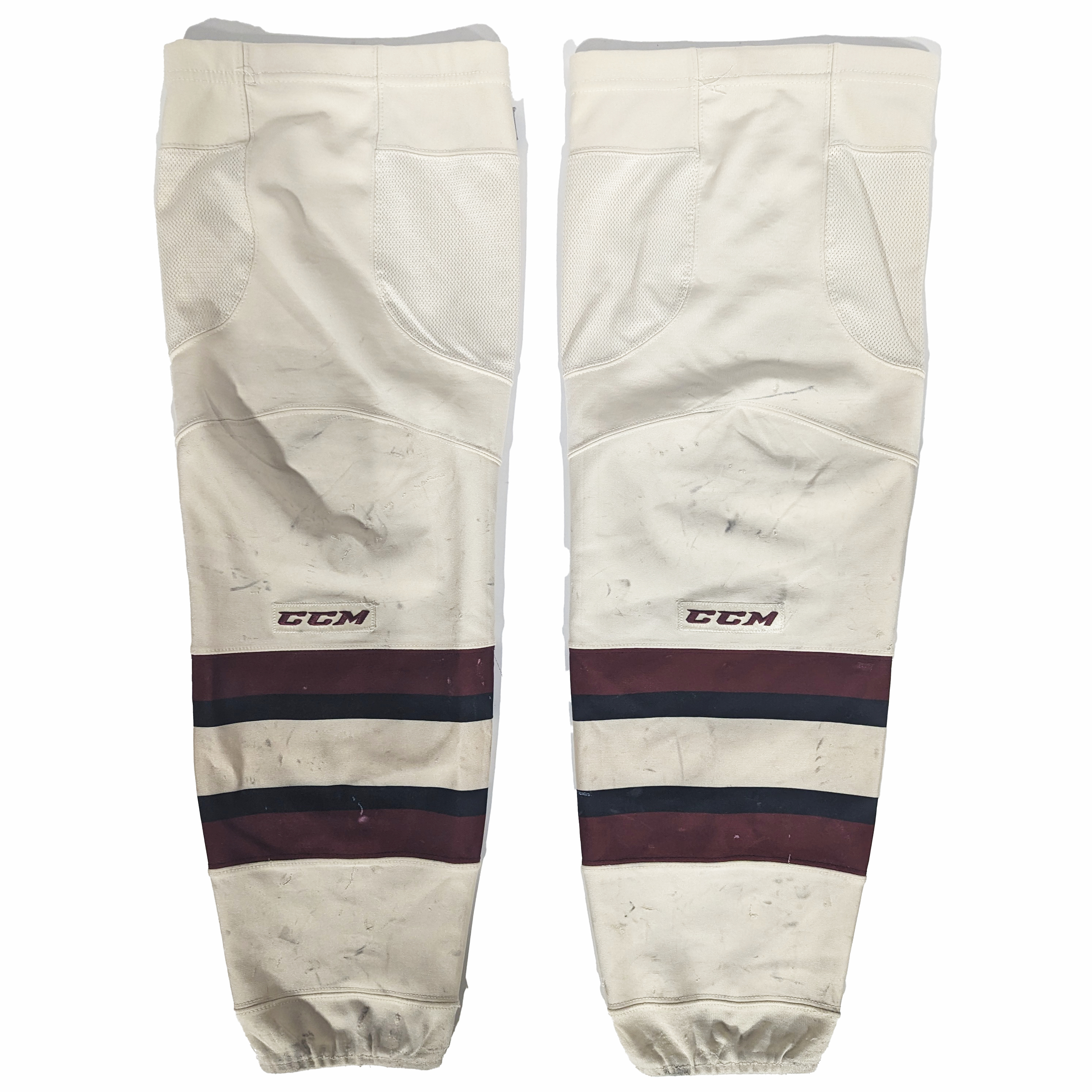 OHL - Chaussette de hockey CCM d'occasion (crème/marron/noir)